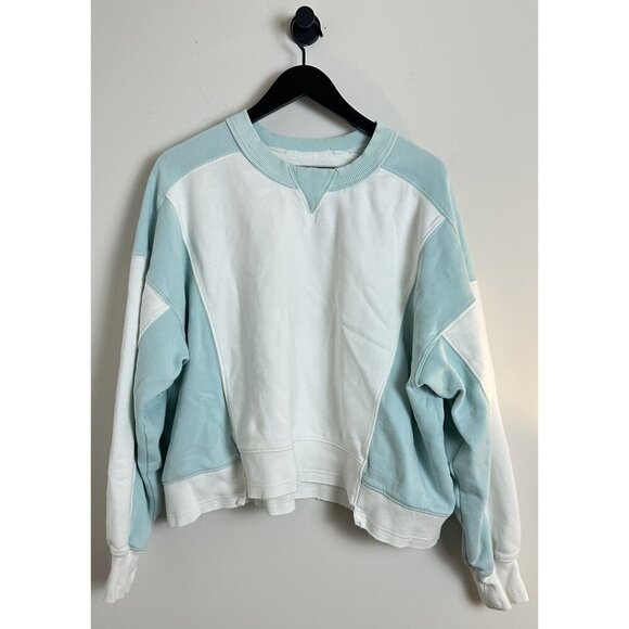 FREE PEOPLE Movement Intercept Colorblock Pullover in Ivory/Refresh Combo Large - Picture 3 of 9